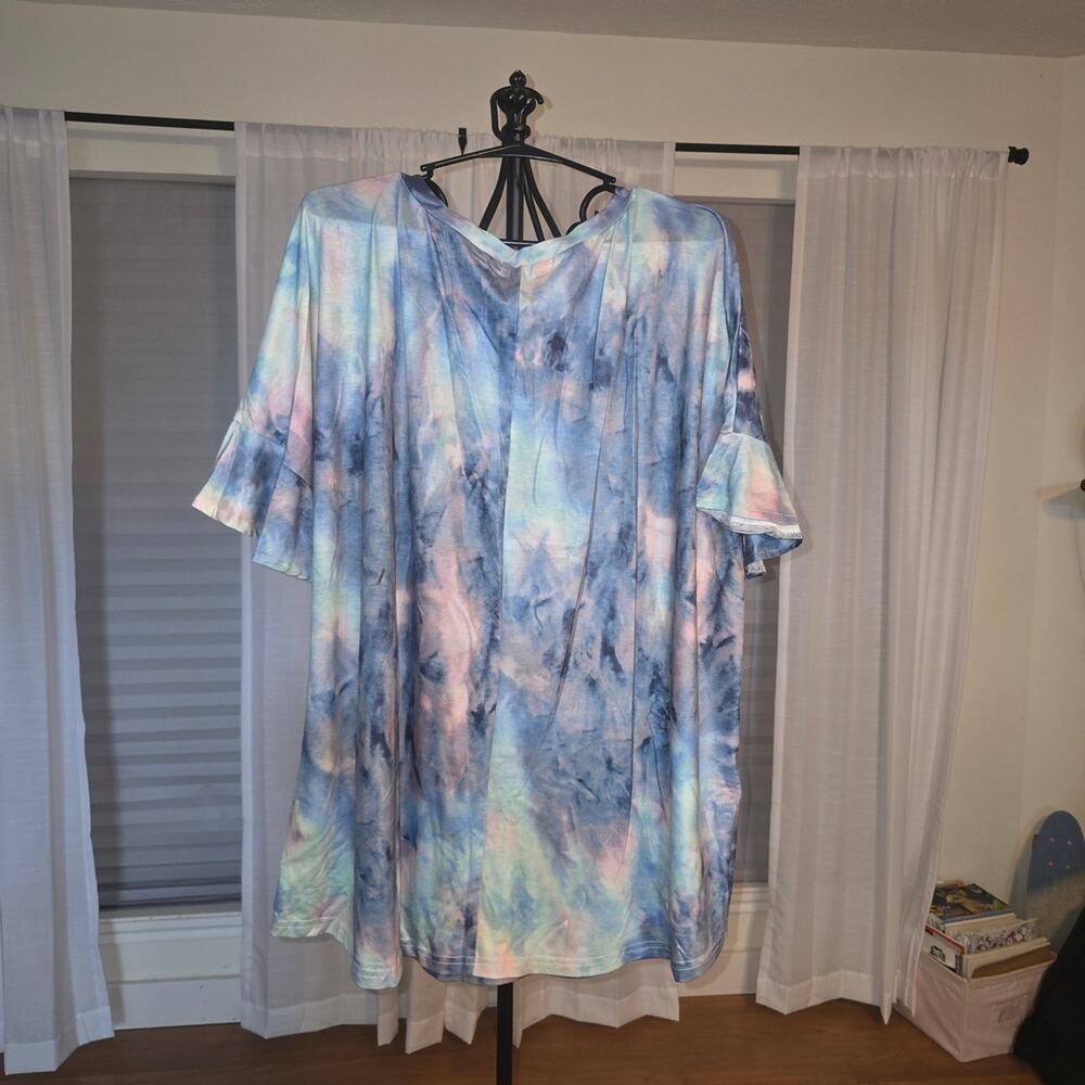 MISSLOOK Blue and Pink Tie-Dye Tee - Picture 6 of 7